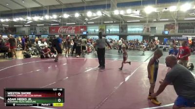 45 lbs Cons. Round 1 - Adam Meeks Jr., Buckhorn Youth Wrestling vs Weston Shore, Patriots Wrestling Club-Dothan