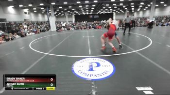 126 lbs Quarterfinal - Jensen Boyd, Indiana vs Brady Baker, Michigan West Wrestling Club