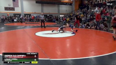 89 lbs Cons. Round 2 - Andrew (aj) Campbell, North Liberty Wrestling Club vs Logan Lovell, Unattached