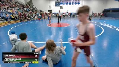 80 lbs Quarterfinal - Carter Albright, Gering Junior High vs Dez Embry, Centennial Middle School