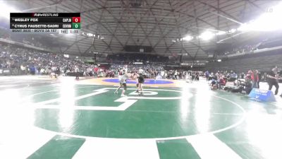 Boys 3A 157 lbs Quarterfinal - Wesley Fox, Capital vs Cyrus Fausette-Sadri, Evergreen (Vancouver)