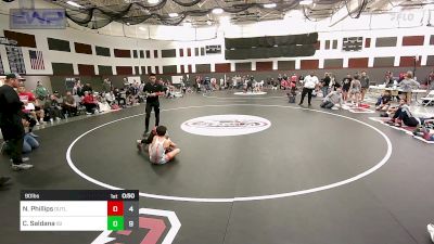 90 lbs Rr Rnd 1 - Nathan Phillips, Outlaws vs Cael Saldana, ISI Wrestling Black