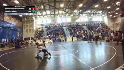 126 lbs Quarterfinals (8 Team) - Sebastian Degennaro, Jensen Beach vs Carlos Sainz, Somerset