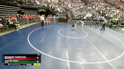 113 lbs Cons. Round 3 - Easton Finch, Orem vs Brandon Thorstead, Bear River