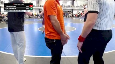Elite 157 lbs Quarterfinal - Caleb Olson, Wartburg vs Karsen Otis, Augsburg College
