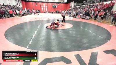 126 lbs Champ. Round 3 - Gavin Pardilla, Wilmette (LOYOLA) vs Levi Wilkinson, EDWARDVILLE (HS)