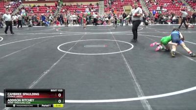 65 lbs Cons. Round 2 - Cambree Spaulding, Council Grove vs Addison Ritchey, Derby Wrestling Club