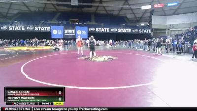 163 lbs Cons. Semi - Gracie Green, Rainier Junior Wrestling Club vs Destiny Watkins, Gig Harbor Grizzlies Wrestling Club