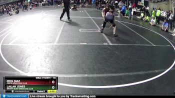 113 lbs Cons. Round 2 - Miya Diaz, Crete Wrestling Club vs Lailah Jones, Broken Bow Wrestling Club