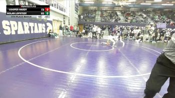 150 lbs 5th Place Match - Cooper Hardy, Frenchtown vs Nolan Lofstedt, Mead