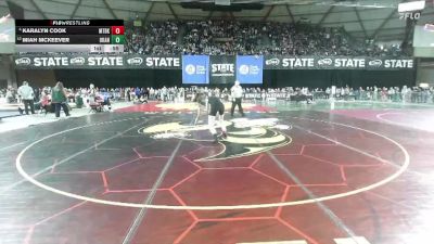 Girls 1B/2B/1A 115 Cons. Round 3 - Karalyn Cook, Mount Baker (Girls) vs Miah Mckeever, Okanogan (Girls)