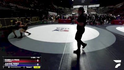 145 lbs Semifinal - Isabella Frias, California vs Justine Perez, Trifecta Wrestling