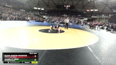 Girls 3A/4A 125 Cons. Round 3 - Olivia Martin-McKenzie, Bonney Lake (Girls) vs Danielle Crew, Arlington (Girls)