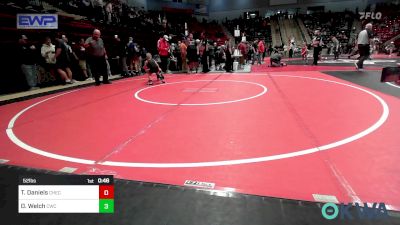 52 lbs Quarterfinal - Tobias Daniels, Checotah Matcats vs Danger Welch, Claremore Wrestling Club