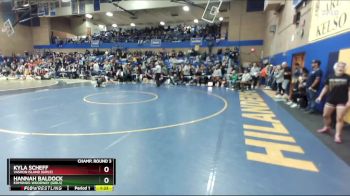 120lbs Champ. Round 3 - Kyla Scheff, Vashon Island (Girls) vs Hannah Baldock, Edmonds-Woodway (Girls)