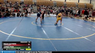 184 lbs Champ. Round 1 - Micah Cauthers, Cloud County vs Corbin Hood, Iowa Central Community College