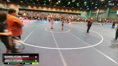 65-67 lbs Round 2 - Eleanor Victoria Johnson, Douglas County Grapplers vs Joeslyn McFadden, Greenwave Youth Wrestling