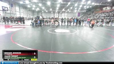 63 lbs Semifinal - Mason Weight, Roseburg Mat Club /Umpqua Valley Wrestling Associaction vs Bridger Jennison, St. Maries WC