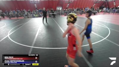 86 lbs Cons. Round 3 - Ben Pece, Mukwonago Wrestling Club vs Evan Dietschweiler, Aviators Wrestling