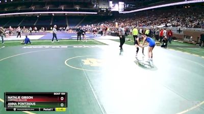 Girls-105 lbs Quarterfinal - Anna Pontzious, Utica Eisenhower HS vs Natalie Gibson, Chippewa Hills HS