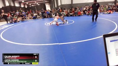 87 lbs Cons. Round 1 - Caton Hanson, Snoqualmie Valley Wrestling Club vs Calvin Averett, Red Devil Mat Club