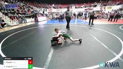 49 lbs Rr Rnd 1 - Lane Powell, Verdigris vs Levi Hughart, Gore Pirates Youth Wrestling