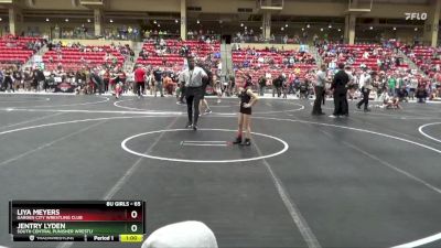 65 lbs Quarterfinal - Jentry Lyden, South Central Punisher Wrestli vs Liya Meyers, Garden City Wrestling Club