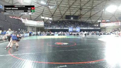 Girls 2A 140 lbs Cons. Round 5 - Kelby Savage, Ellensburg (Girls) vs Sabryna Pasamonte, West Valley (Spokane) (Girls)