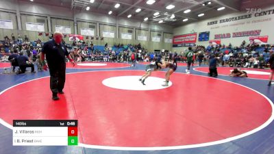 140 lbs Consi Of 8 #2 - Jeramiah Villaros, Righetti vs Braden Priest, Bakersfield