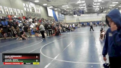 76 lbs Cons. Round 4 - Samuel Smith, Grantsville Wrestling Club vs Julio Hernandez, West Jordan