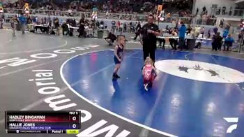 40 lbs Round 2 - Hallie Jones, Chugach Eagles Wrestling Club vs Hadley Bingaman, North Pole Wrestling Club