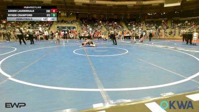 120 lbs Semifinal - Asher Lauderdale, Claremore Wrestling Club vs Ryken Crawford, Owasso Takedown Club