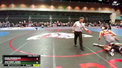 132 lbs Cons. Round 2 - Evan Rodriguez, Cathedral Catholic vs Matthew James, El Dorado HS (Placentia)