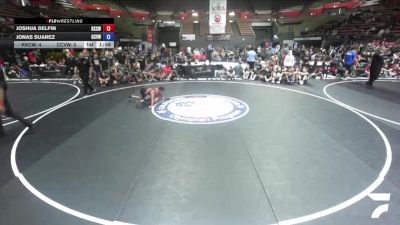 96 lbs Joshua Delfin, KCWA - Kern County Wrestling Association vs Jonas Suarez, CVWA - Central Valley Wrestling Association