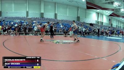 190 lbs Quarterfinal - Nicholas Ronchetti, IL vs Ricky Ericksen, IL