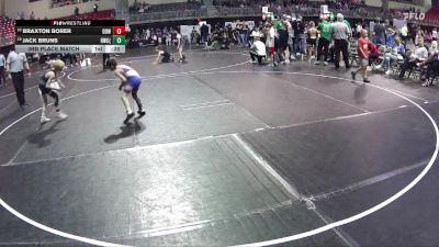 65 lbs 3rd Place Match - Jack Bruns, Hawks Wrestling Club (Lincoln) vs Braxton Borer, Double Dog Wrestling