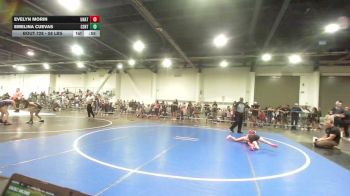 58 lbs Quarterfinal - Evelyn Morin, Unattached vs Emelina Cuevas, Central Coast Most Wanted