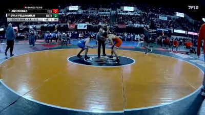 AA - 175 lbs Champ. Round 1 - Loki Bigras, Flathead (Kalispell) vs Evan Fellingham, Billings Skyview