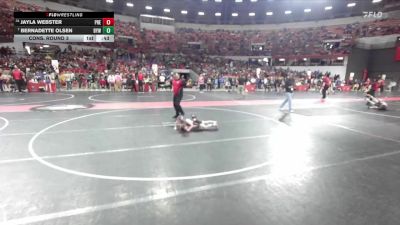 50 lbs Cons. Round 3 - Jayla Webster, Prescott vs Bernadette Olsen, Badger Youth Wrestling