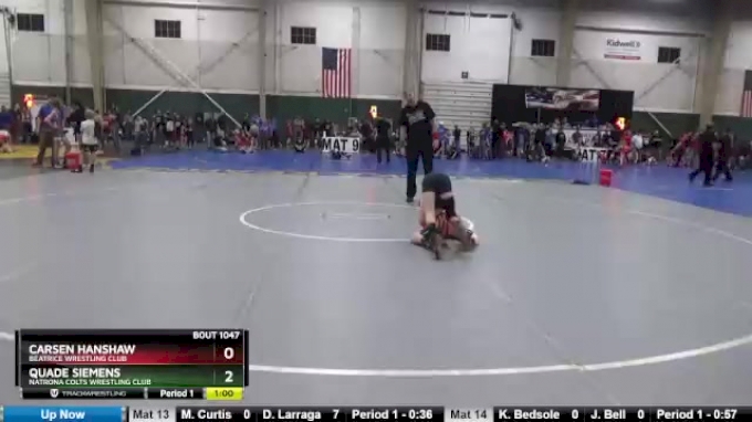 92 lbs Semifinal Carsen Hanshaw Beatrice Wrestling Club vs Quade Siemens Natrona Colts Wrestling Club