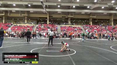 65 lbs Quarterfinal - Mackenzie Williamson, Nebraska Wrestling Academy vs Jude Bradfield, Mulvane Jr. Wrestling Club