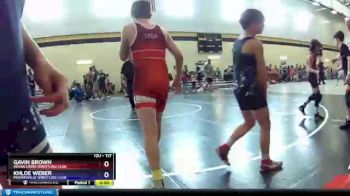 117 lbs Semifinal - Gavin Brown, Indian Creek Wrestling Club vs Khloe Weber, Mooresville Wrestling Club