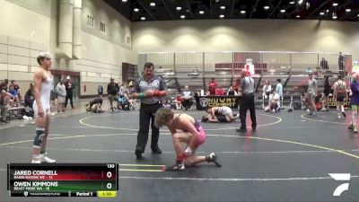 130 lbs Finals (8 Team) - Jared Cornell, Ragin Raisins WC vs Owen Kimmons, Beast Mode WA