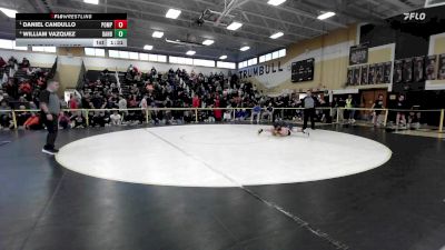 106 lbs Semifinal - Daniel Candullo, Pomperaug/Watwn/Naug vs William Vazquez, Danbury
