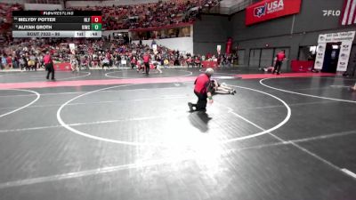 90 lbs Champ. Round 2 - Aliyah Groth, Kewaskum Indians Wrestling Club vs Melydy Potter, New Lisbon Youth