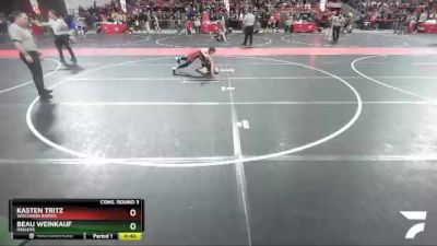 100 lbs Cons. Round 3 - Kasten Tritz, Wisconsin Rapids vs Beau Weinkauf, Ringers