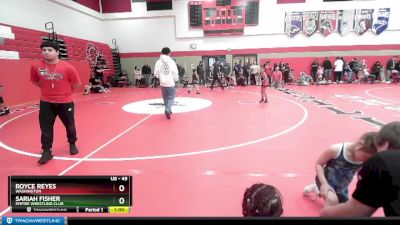 49 lbs Quarterfinal - Royce Reyes, Washington vs Sariah Fisher, Empire Wrestling Club