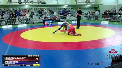 55kg Cons. Round 3 - Merric BeauParlant, Lakehead WC vs Kade Linford, Medicine Hat WC