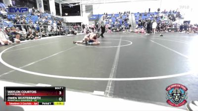 96 lbs Semis (4 Team) - Waylon Courtois, Slyfox Black vs Owen Wusterbarth, Potentially Dangerous