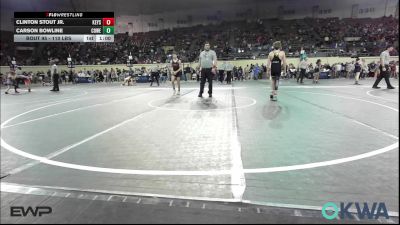 110 lbs Consi Of 4 - Clinton Stout Jr., Keystone Kids Wrestling Club vs Carson Bowline, Coweta Tiger Wrestling